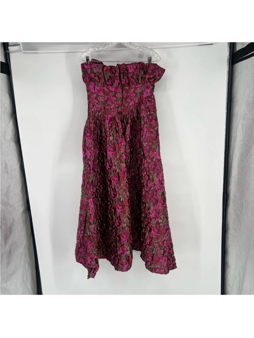 Elliatt Camellia Strapless Pink Floral High-Low Maxi Dress Gown S - Picture 5 of 9